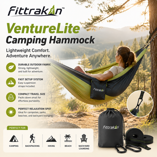 fittrakln™ VentureLite Camping Hammock | Portable Outdoor Travel Hammock