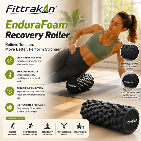 fittrakln™ EnduraFoam Recovery Roller | Deep Tissue Massage & Mobility Tool